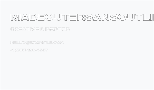MADEOuterSansOutlineAlt-Medium Business Card