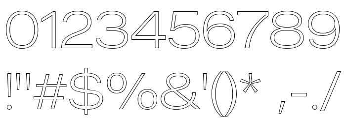 MADEOuterSansOutlineAlt-Thin フォント その他の文字