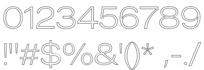 MADEOuterSansOutlineAlt-Thin フォント その他の文字