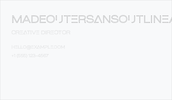 MADEOuterSansOutlineAlt-Thin Business Card