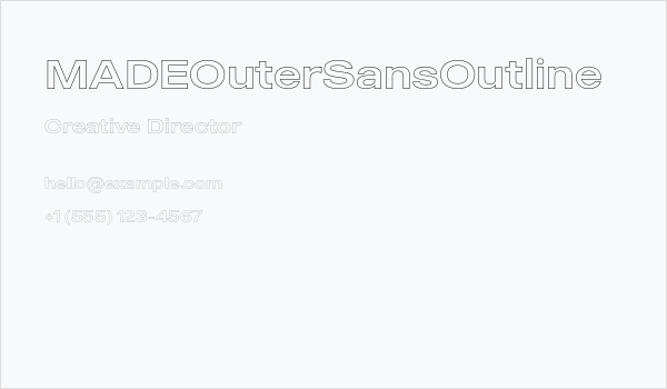 MADEOuterSansOutline Business Card
