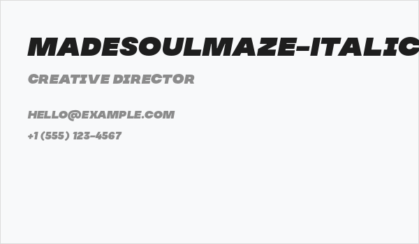 MADESoulmaze-Italic Business Card