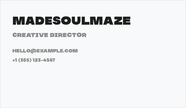 MADESoulmaze Business Card