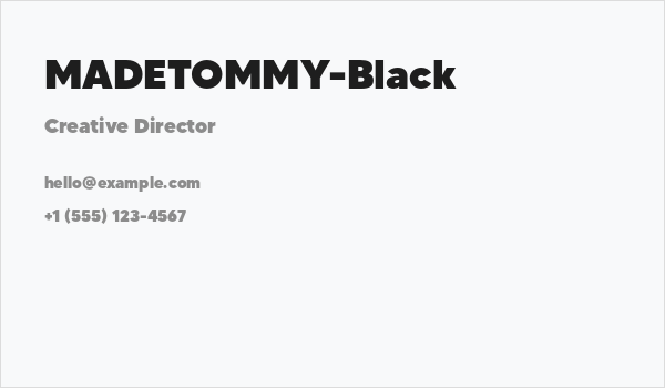 MADETOMMY-Black Business Card