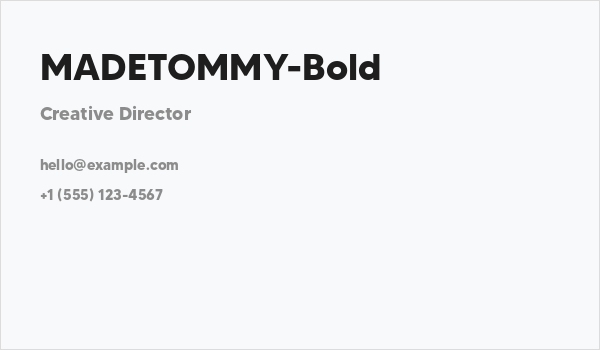 MADETOMMY-Bold Business Card