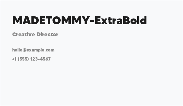MADETOMMY-ExtraBold Business Card