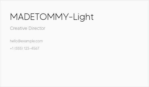 MADETOMMY-Light Business Card