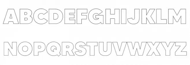 MADETOMMYOutline-Black Font Litere mari