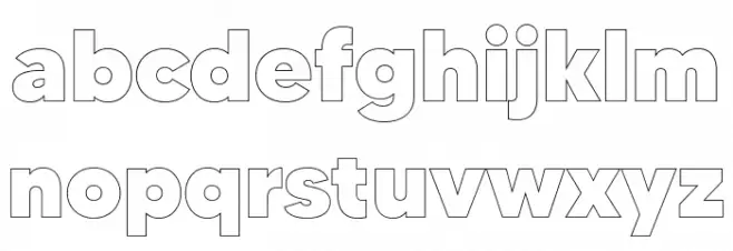 MADETOMMYOutline-Black Schriftart Kleinbuchstaben