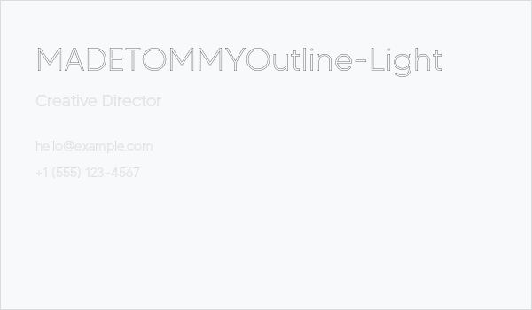 MADETOMMYOutline-Light Business Card