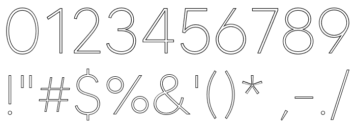 MADETOMMYOutline-Thin Font OTHER CHARS