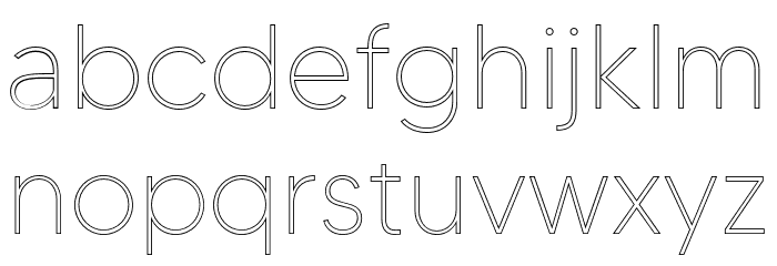 MADETOMMYOutline-Thin Font LOWERCASE