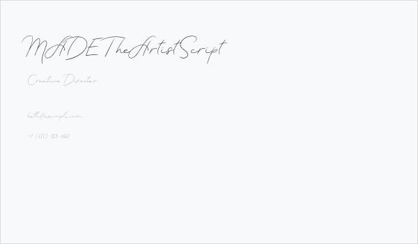 MADETheArtistScript Business Card