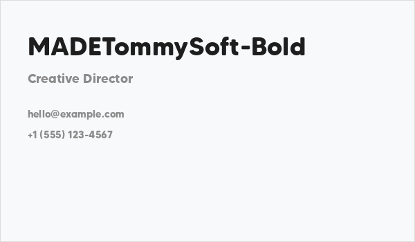 MADETommySoft-Bold Business Card
