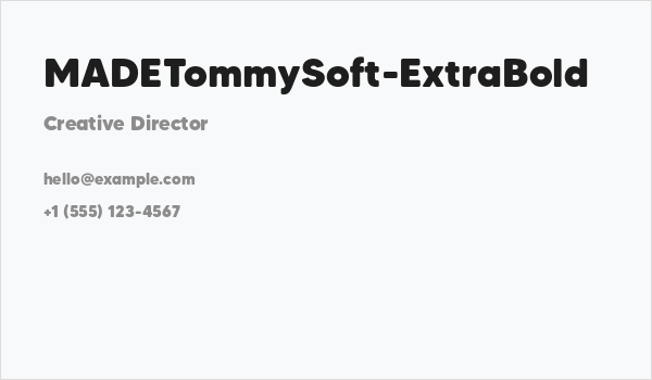 MADETommySoft-ExtraBold Business Card
