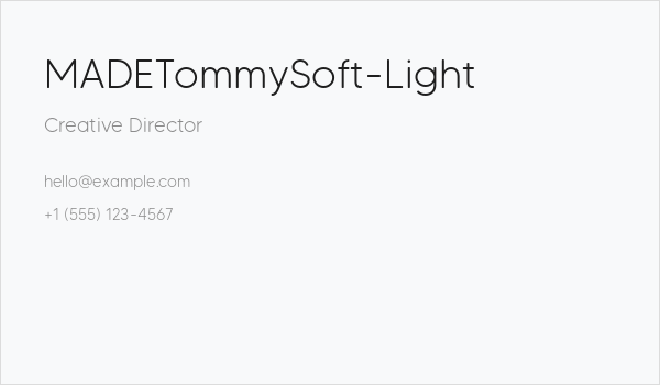 MADETommySoft-Light Business Card