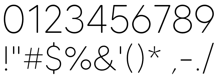 MADETommySoft-Thin Font OTHER CHARS