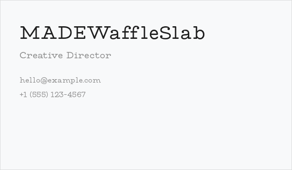 MADEWaffleSlab Business Card