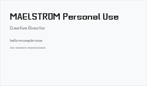 MAELSTROM Personal Use Business Card