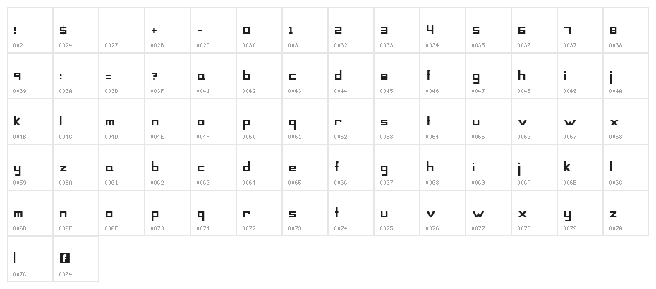 MAG Font Regular Character Map