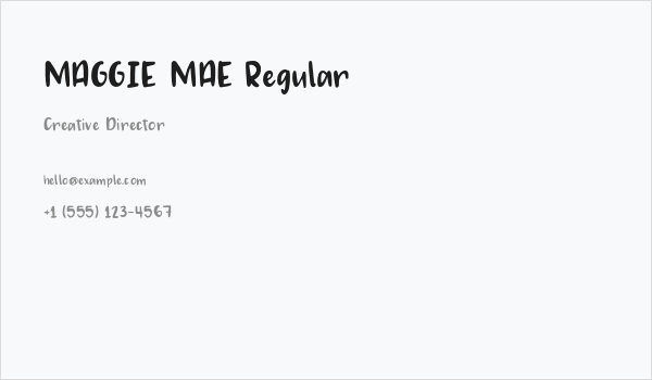 MAGGIE MAE Regular Business Card