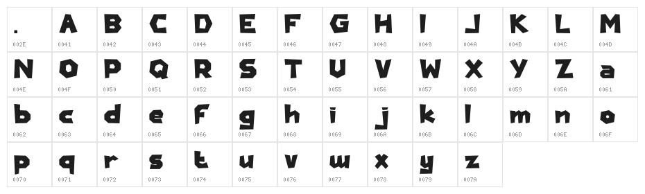 MAGIC SPACE Regular Character Map