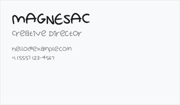 MAGNESAC Business Card