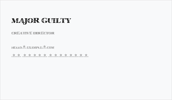 MAJOR GUILTY Business Card