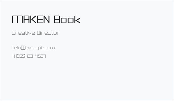 MAKEN Book Business Card