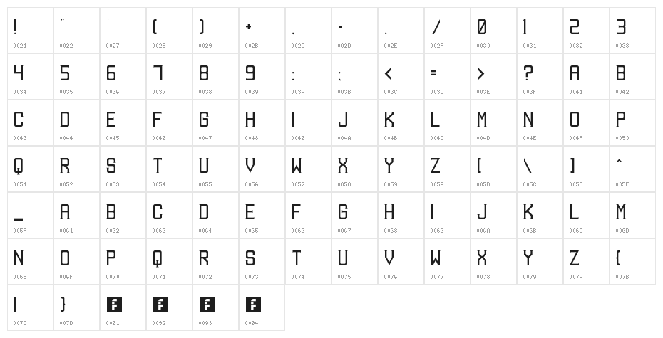 MANGOSTEEN Regular Character Map