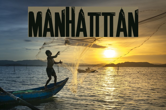 MANHATTAN Font examples