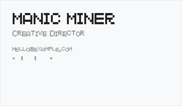 MANIC MINER Business Card
