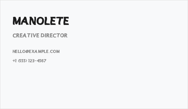 MANOLETE Business Card
