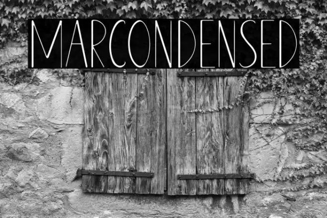 MARCONDENSED Font examples