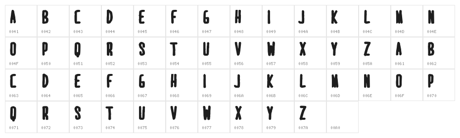 MARI&DAVID  EXTRABOLD Character Map