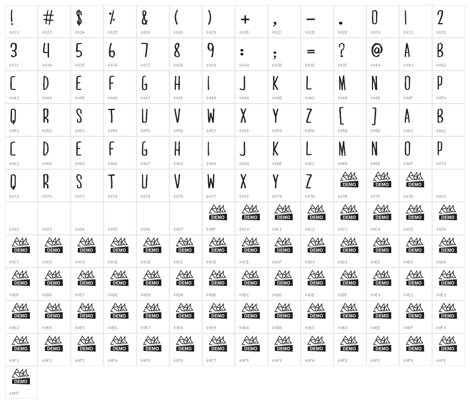 MARI&DAVIDRegular Character Map
