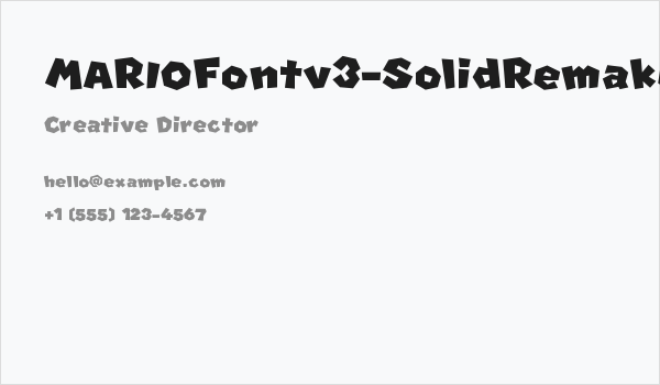 MARIOFontv3-SolidRemake Business Card