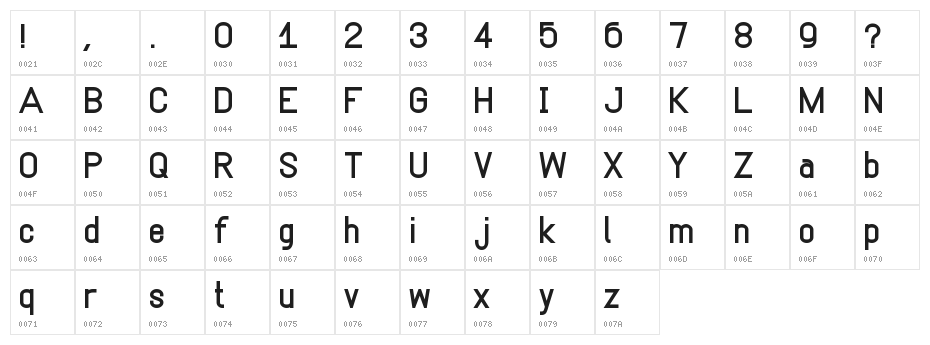 MARKSMAN Character Map