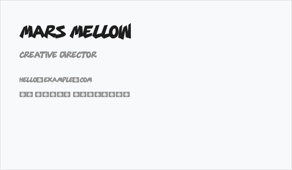 MARS MELLOW Business Card