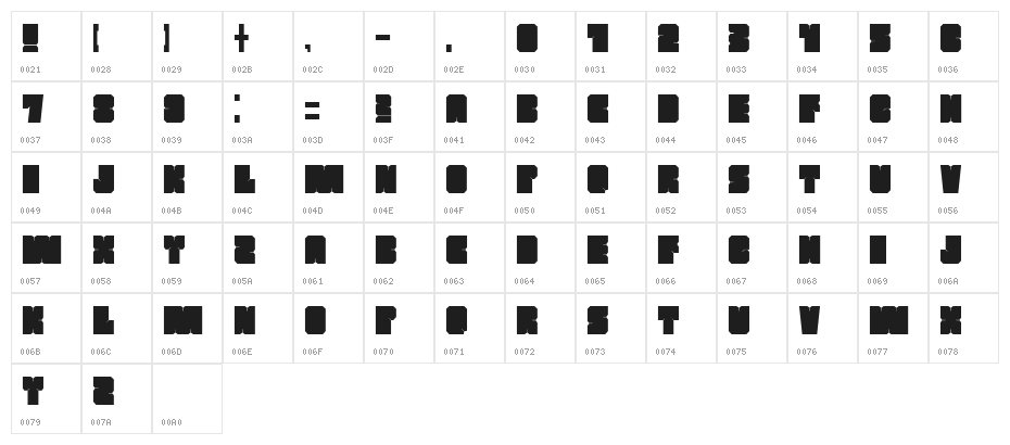 MARS-Weltfremd Character Map