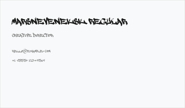 MARSNEVENEKSK Regular Business Card