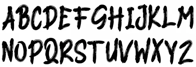 MASKER BRUSH Schriftart Groß