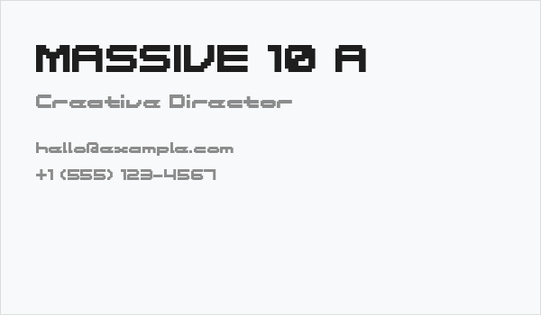 MASSIVE 10 A Business Card