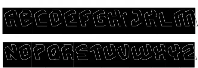 MASTER-Hollow-Inverse Font Litere mari