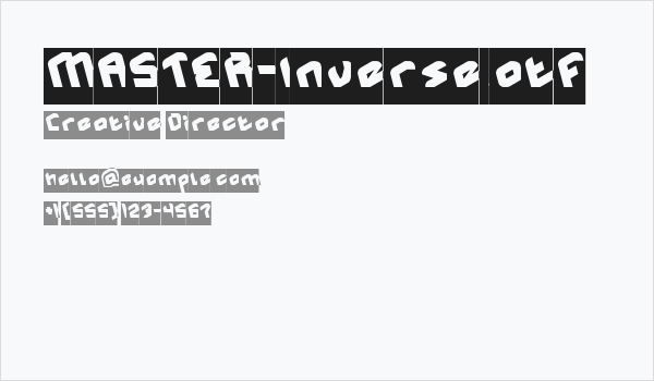 MASTER-Inverse.otf Business Card