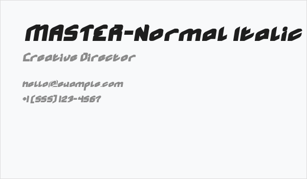MASTER-Normal Italic Business Card