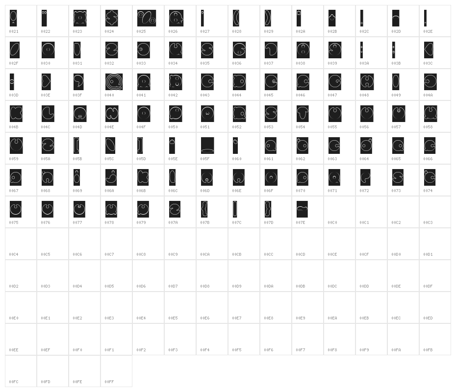 MASTER PANDA-Hollow-Inverse Character Map