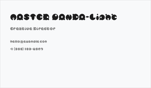 MASTER PANDA-Light Business Card