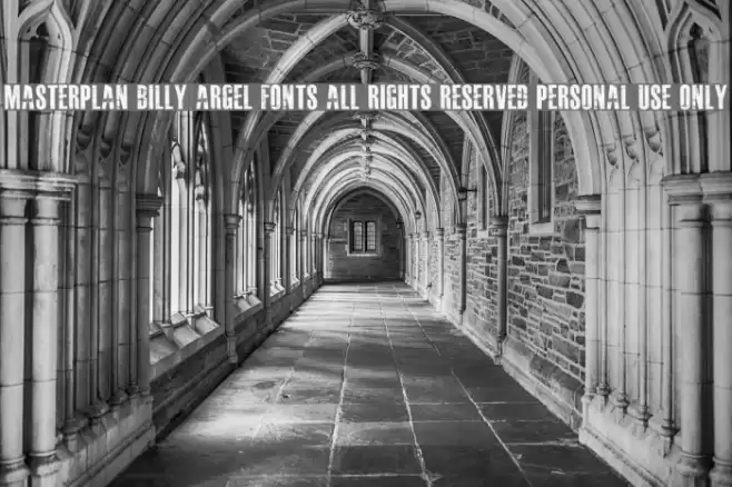 MASTERPLAN Billy Argel fonts All Rights Reserved personal use only Polices examples