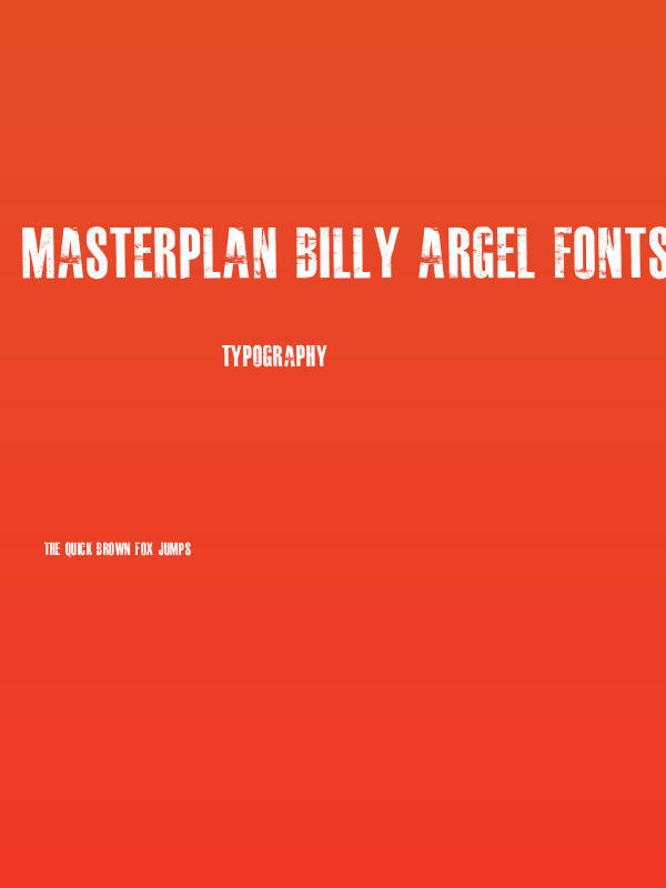 MASTERPLAN Billy Argel fonts All Rights Reserved personal use only Poster